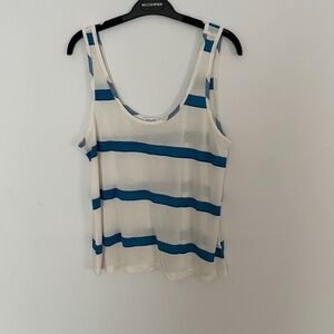 Splendid Women's Striped Loose Fit Tank Top Modal/Silk Size L